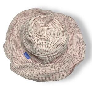 Wallaroo Hat Company Petite Scrunchie UPF 50+ XS/S White Pink Dots Packable